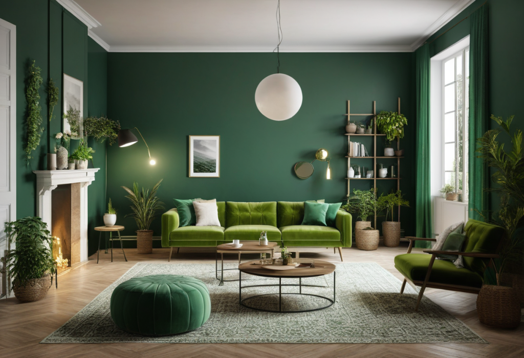 Sala de estar mobilada e acolhedora numa casa portuguesa