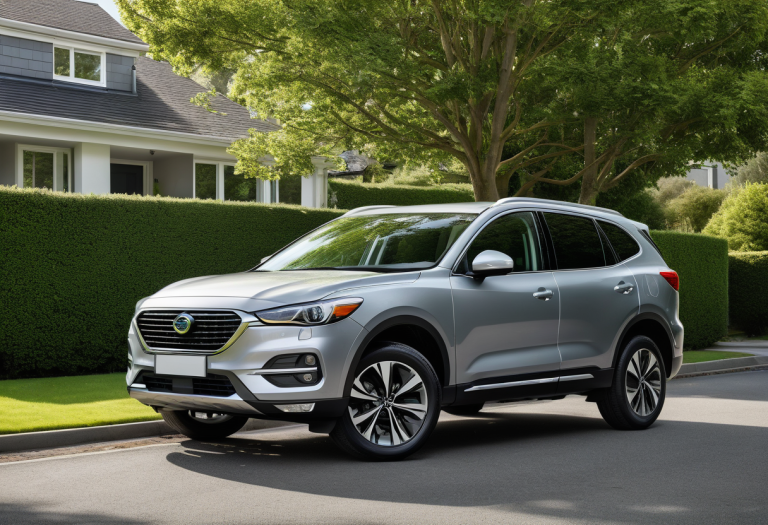 SUV familiar moderno estacionado numa rua residencial